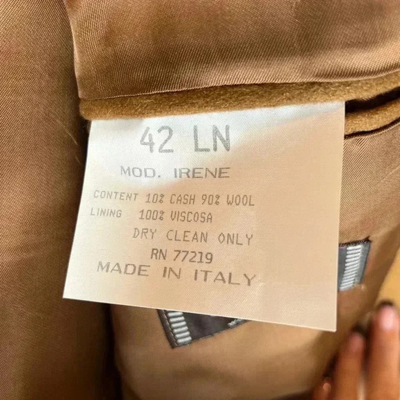Vito Rufolo Wool Cashmere Camel Color Jacket Blazer Made In Italy Size 42 LN - Picture 8 of 8